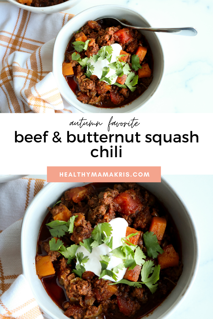 Beef and Butternut Squash Chili Recipe - Healthy Mama Kris