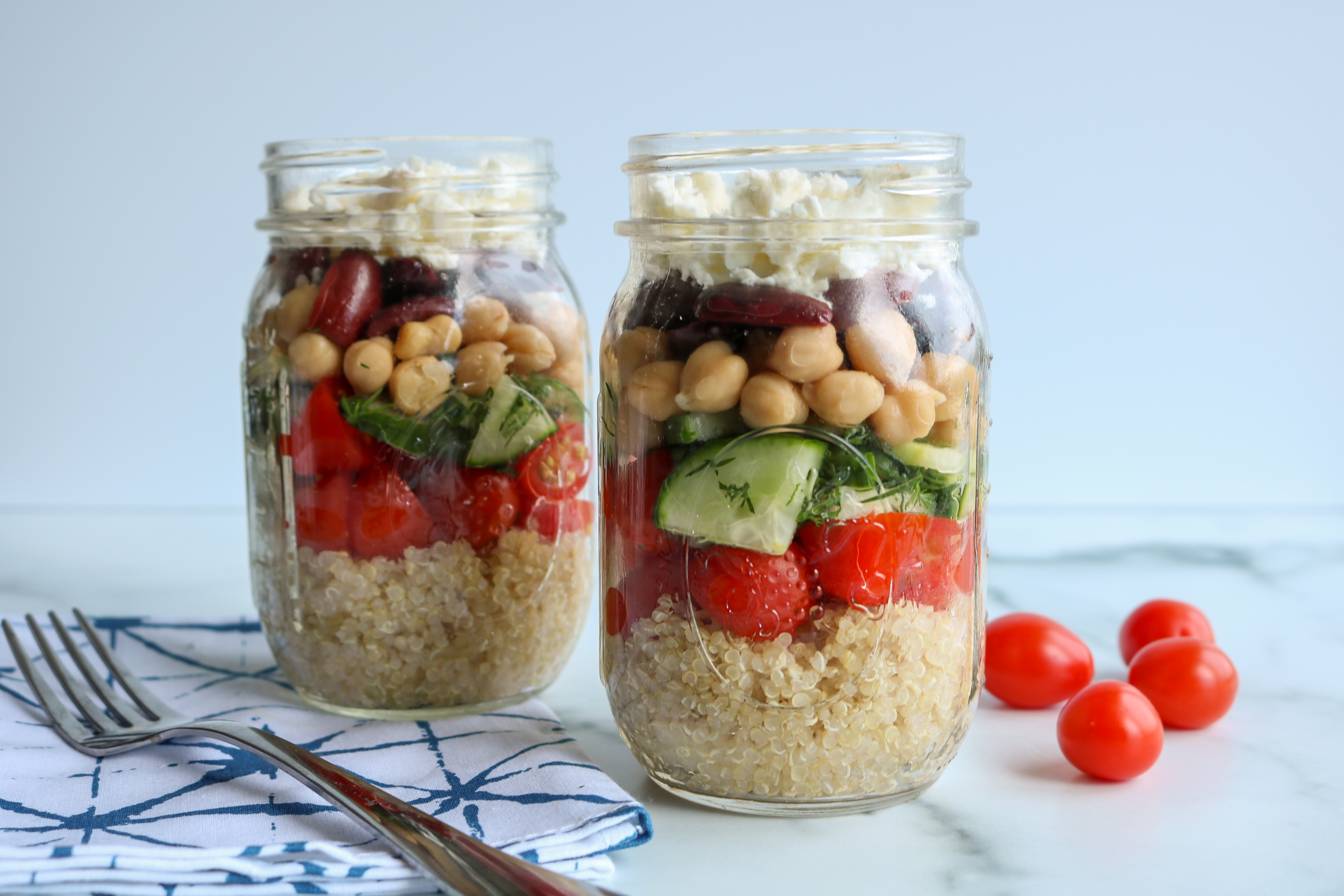 Meal Prep Recipe: Greek Quinoa Meal Prep Jars - Healthy Mama Kris